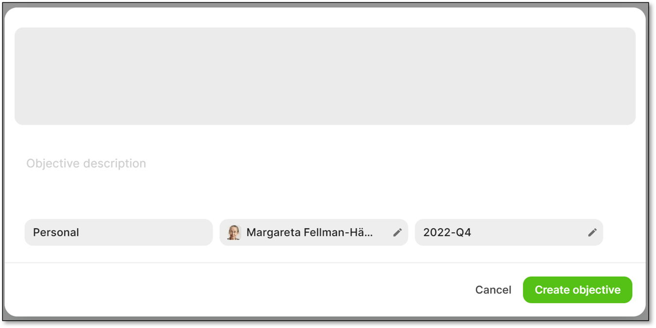 How to create and align an Objective in TG
